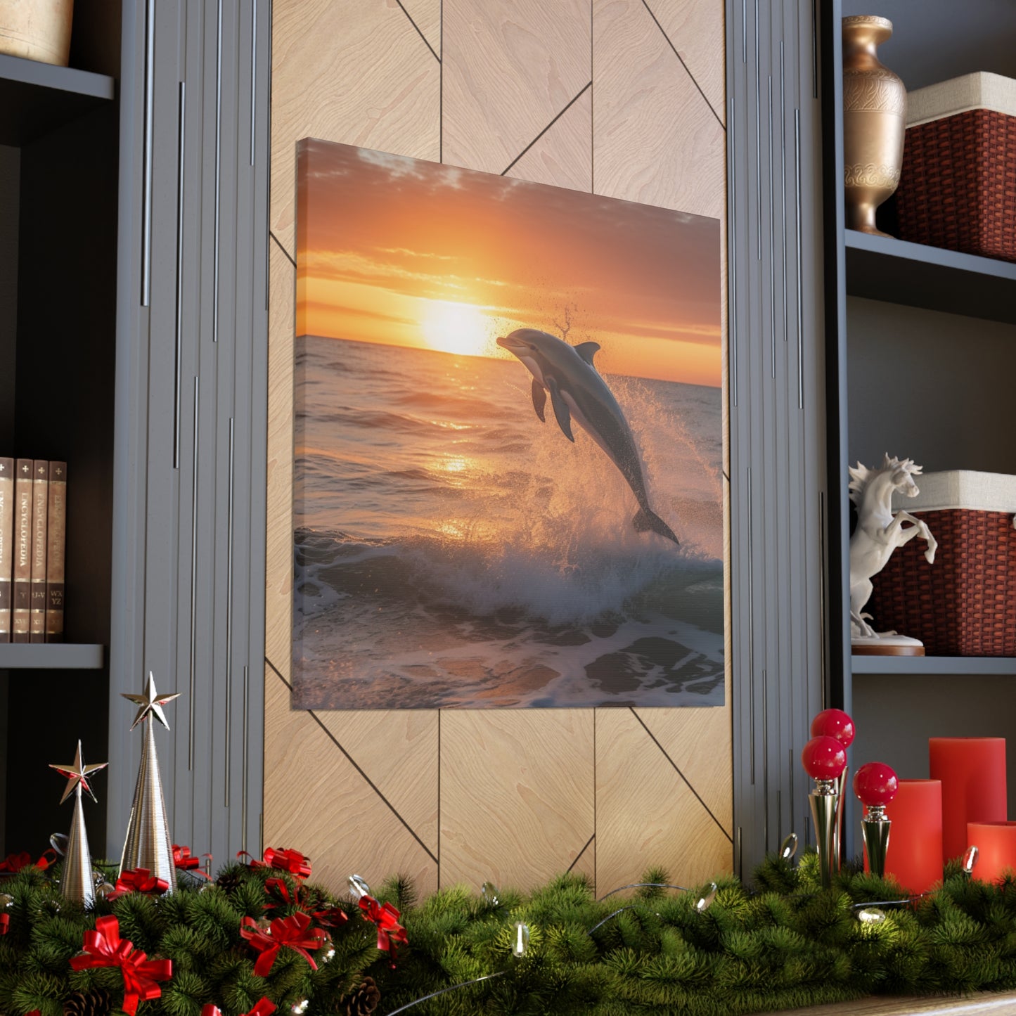 "Dolphin Sunset" Wall Art - Weave Got Gifts - Unique Gifts You Won’t Find Anywhere Else!
