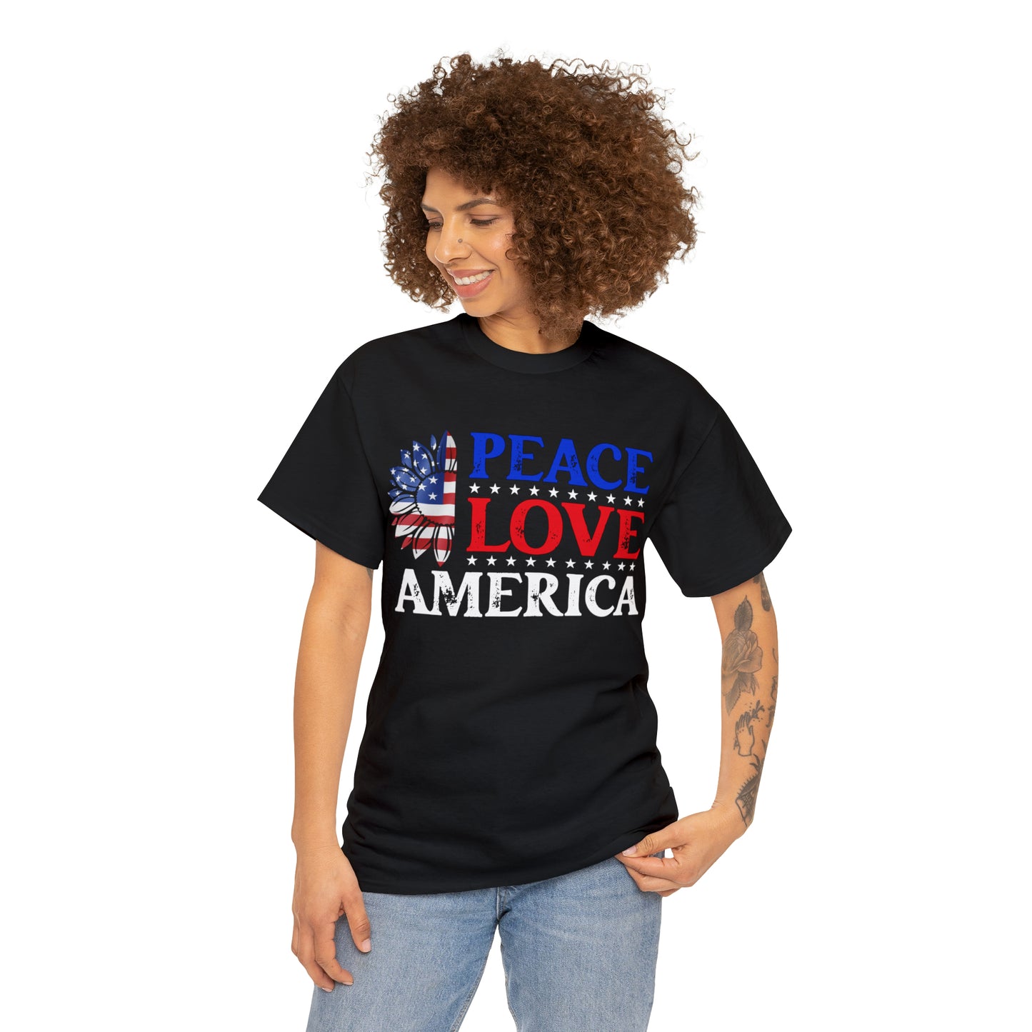 "Peace, Love, America" T-Shirt - Weave Got Gifts - Unique Gifts You Won’t Find Anywhere Else!