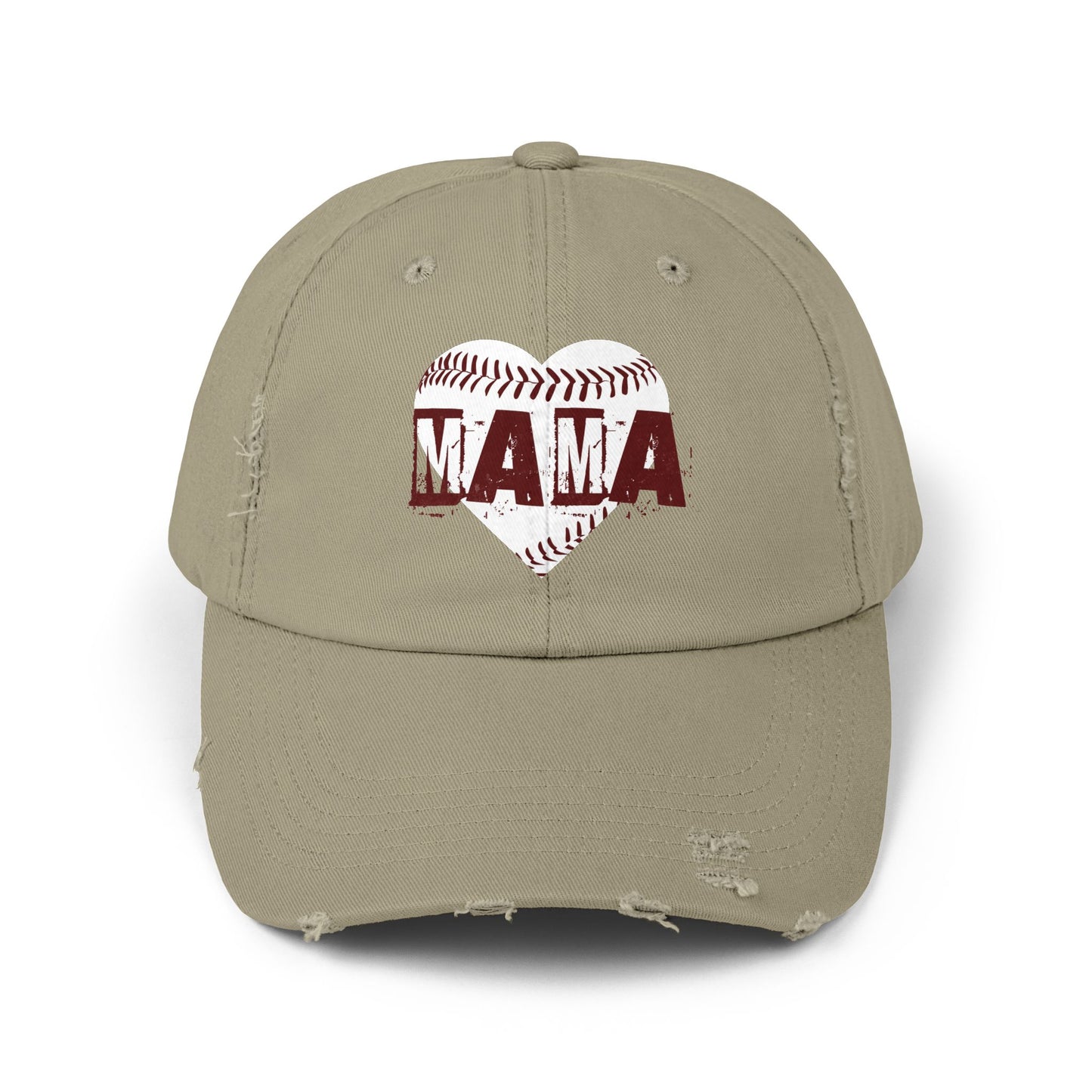 baseball mama cap in distressed cotton