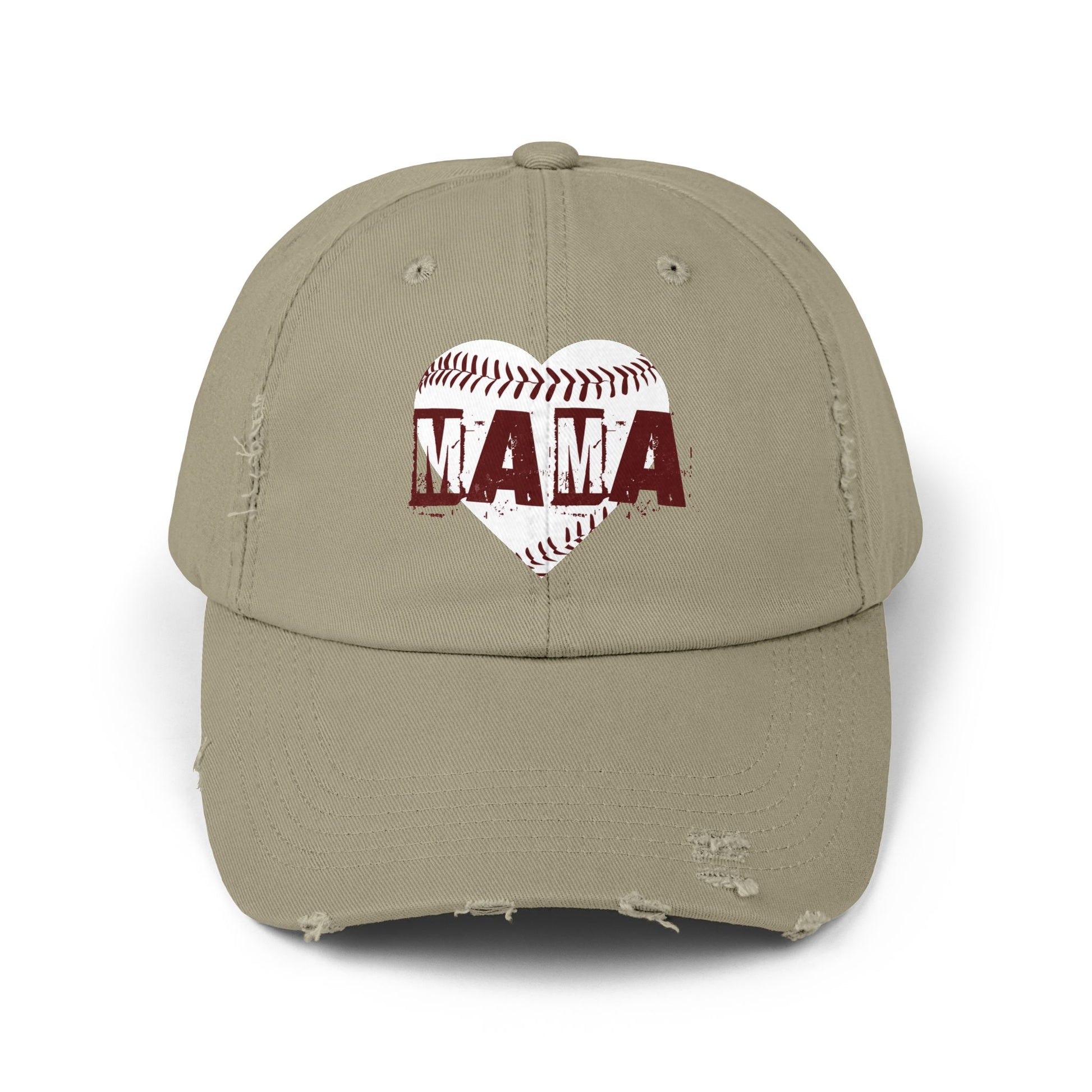 baseball mama cap in distressed cotton