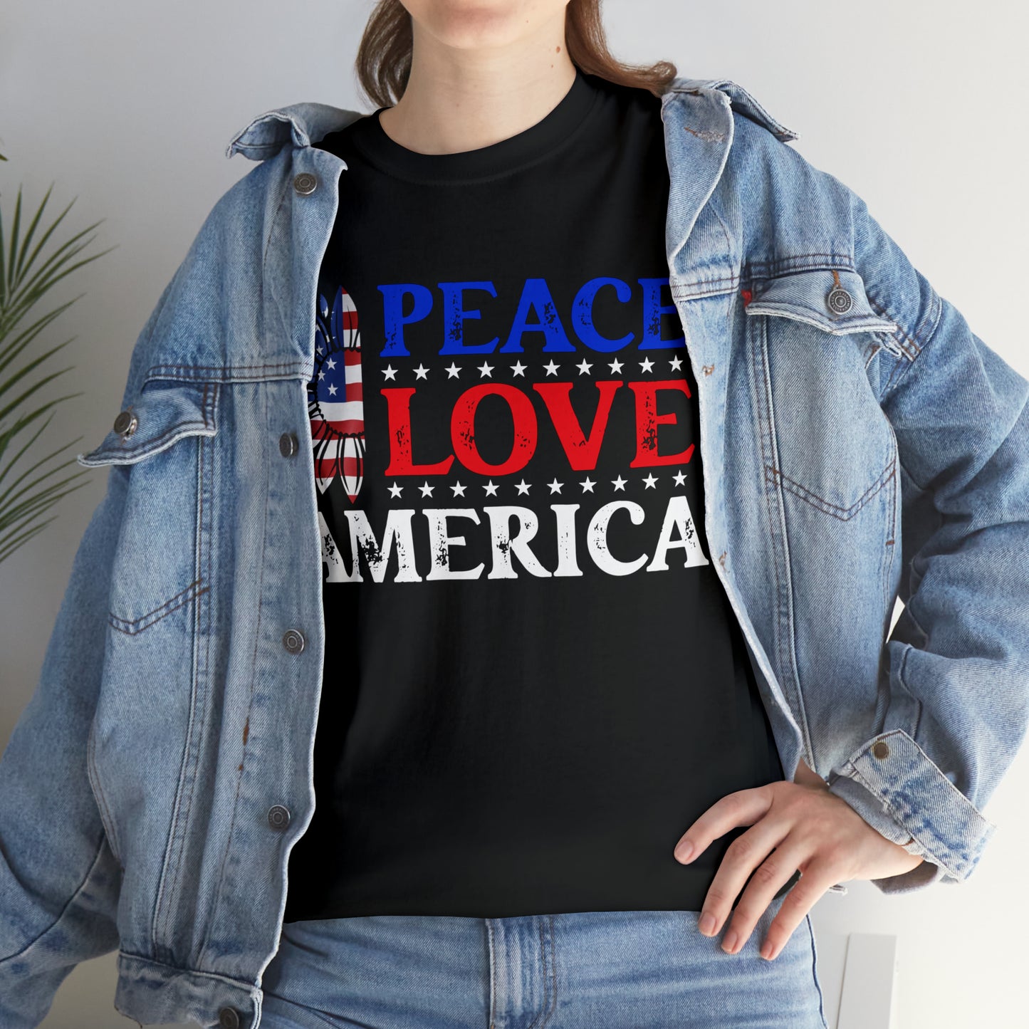 "Peace, Love, America" T-Shirt - Weave Got Gifts - Unique Gifts You Won’t Find Anywhere Else!