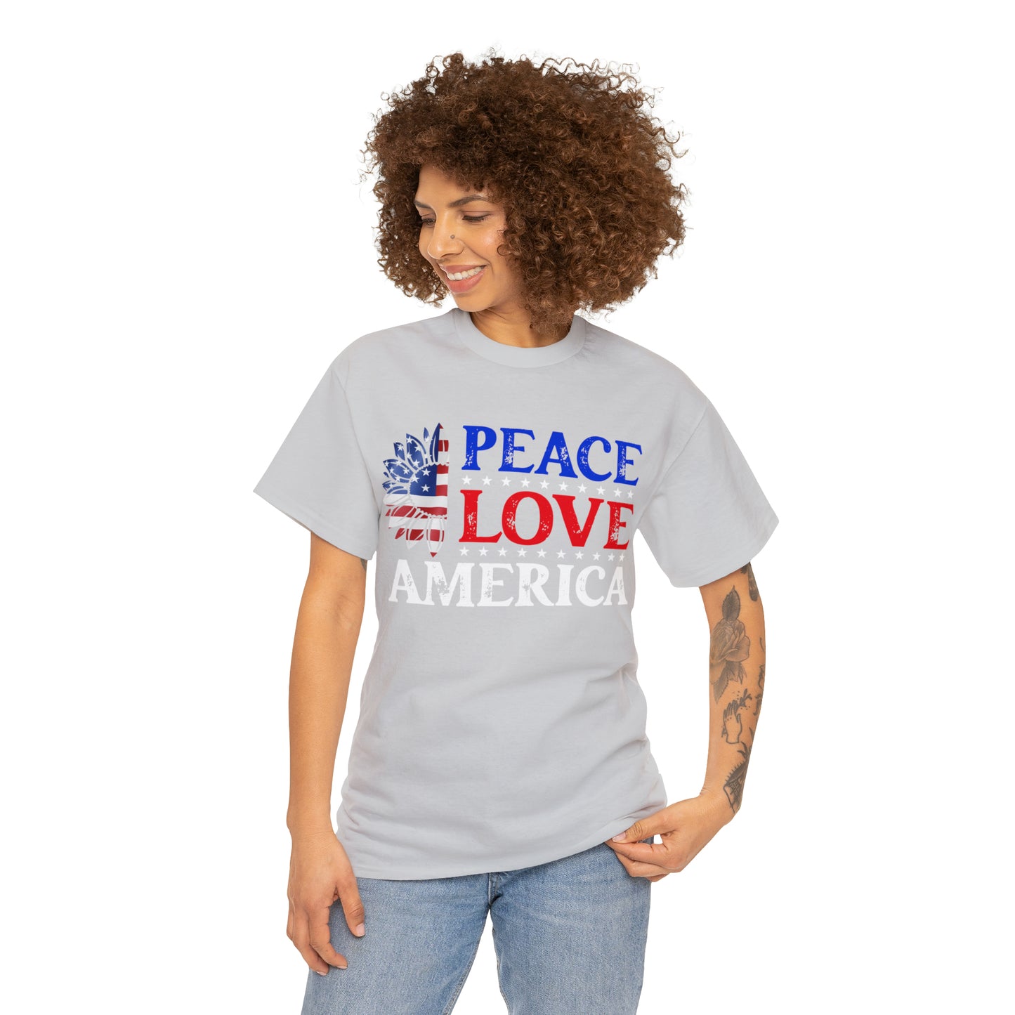"Peace, Love, America" T-Shirt - Weave Got Gifts - Unique Gifts You Won’t Find Anywhere Else!