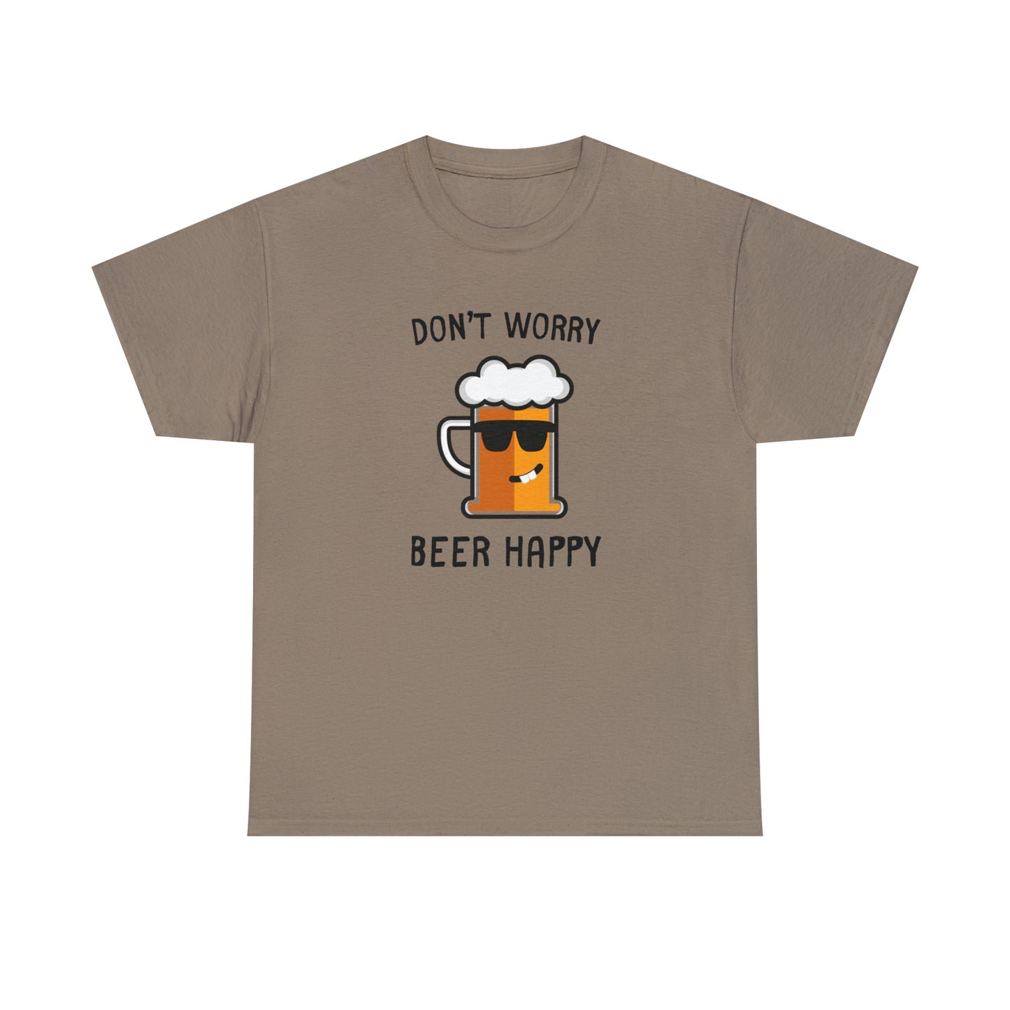 Smiling beer mug graphic t-shirt