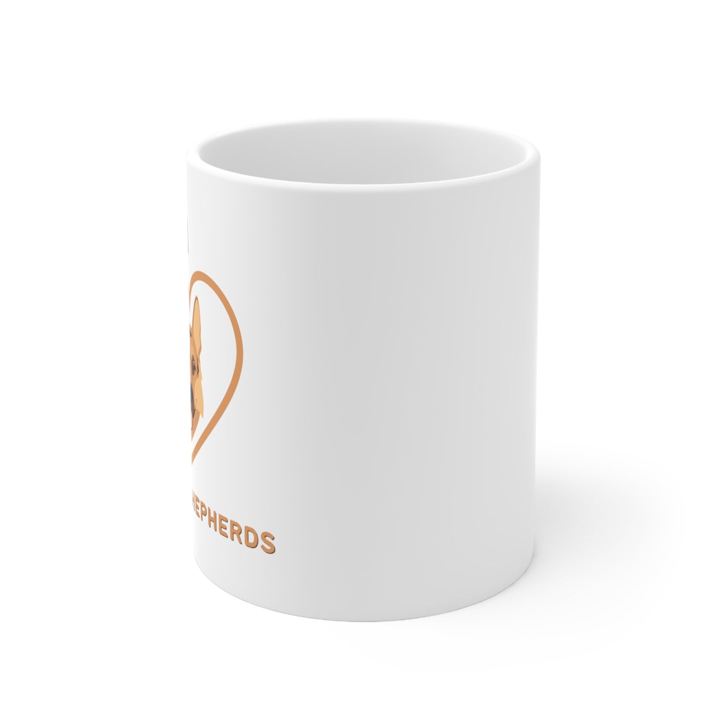 Heart and GSD design coffee mug for daily use.