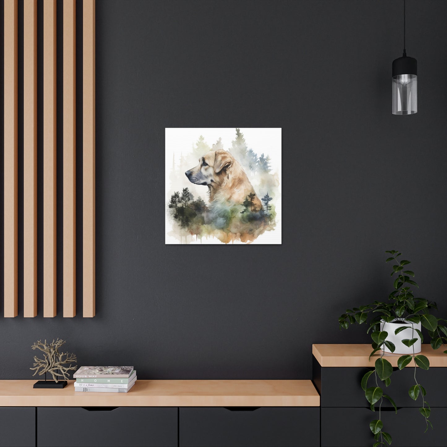 "Dog In The Woods" Watercolor Wall Art - Weave Got Gifts - Unique Gifts You Won’t Find Anywhere Else!