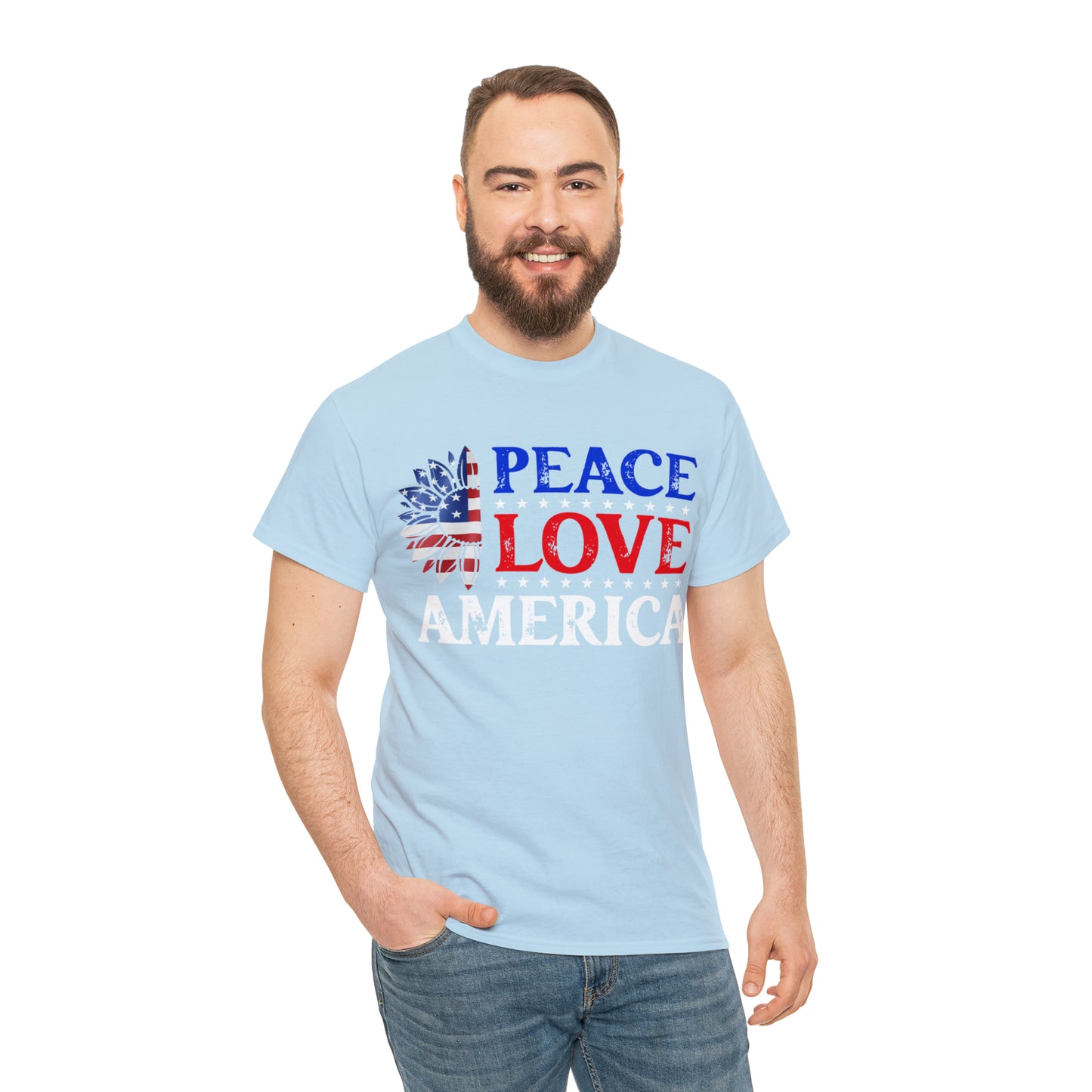 "Peace, Love, America" T-Shirt - Weave Got Gifts - Unique Gifts You Won’t Find Anywhere Else!