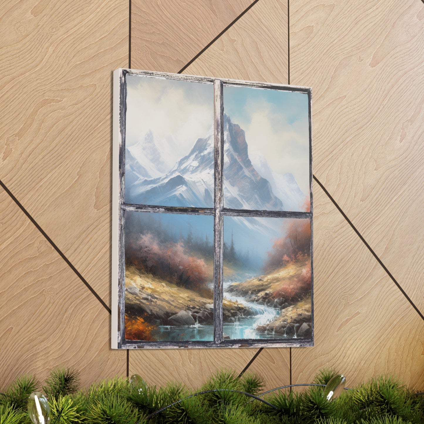 "Rustic Creek Mountain Painting" Wall Art - Weave Got Gifts - Unique Gifts You Won’t Find Anywhere Else!