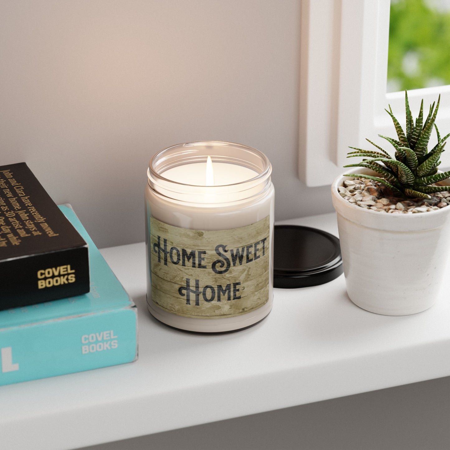 Home Sweet Home candle in glass jar with soy wax