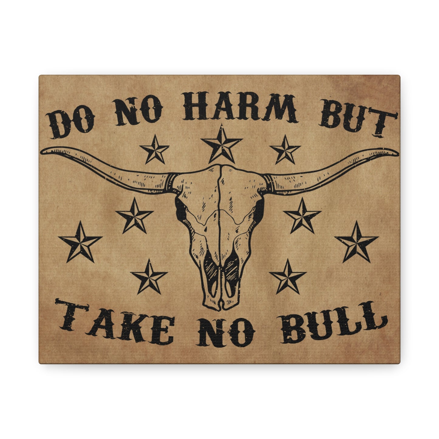 High-quality longhorn canvas print for ranch homes.