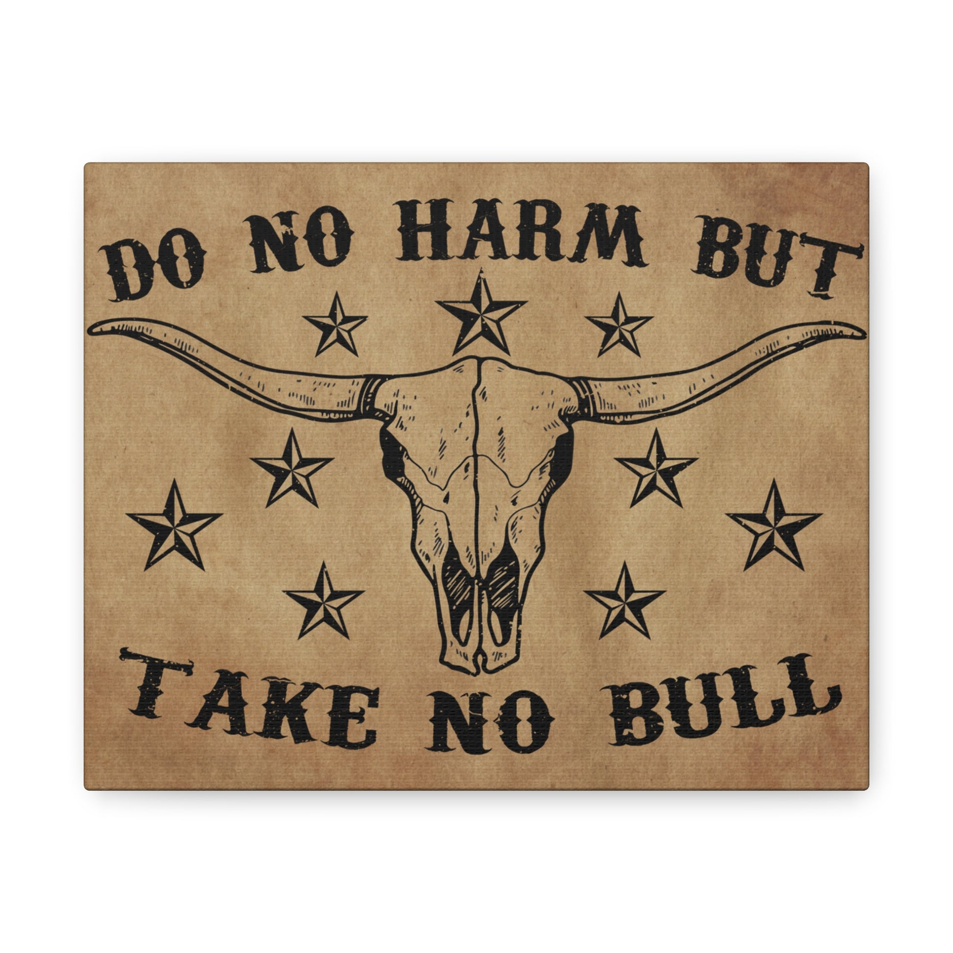 High-quality longhorn canvas print for ranch homes.