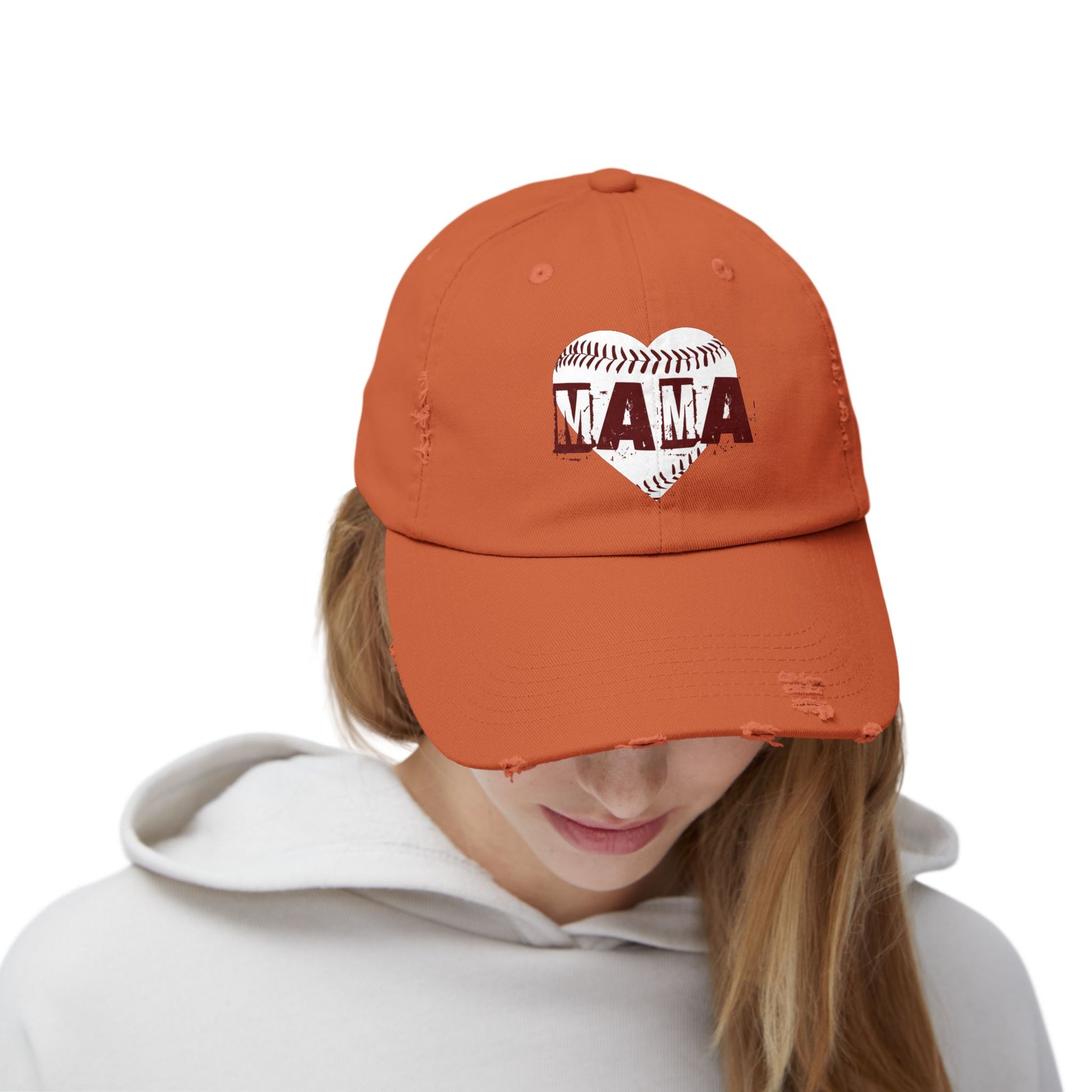 DTF printed mama heart baseball cap