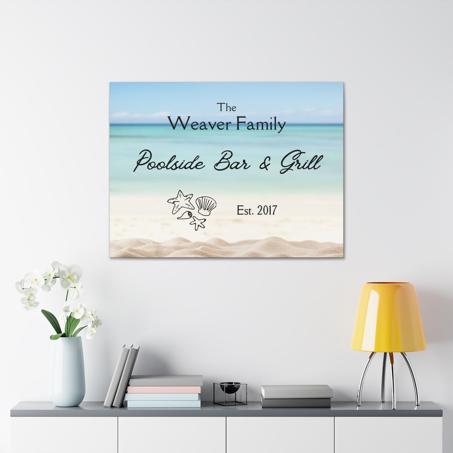 Custom "Family Poolside Bar & Grill" Wall Art - Weave Got Gifts - Unique Gifts You Won’t Find Anywhere Else!