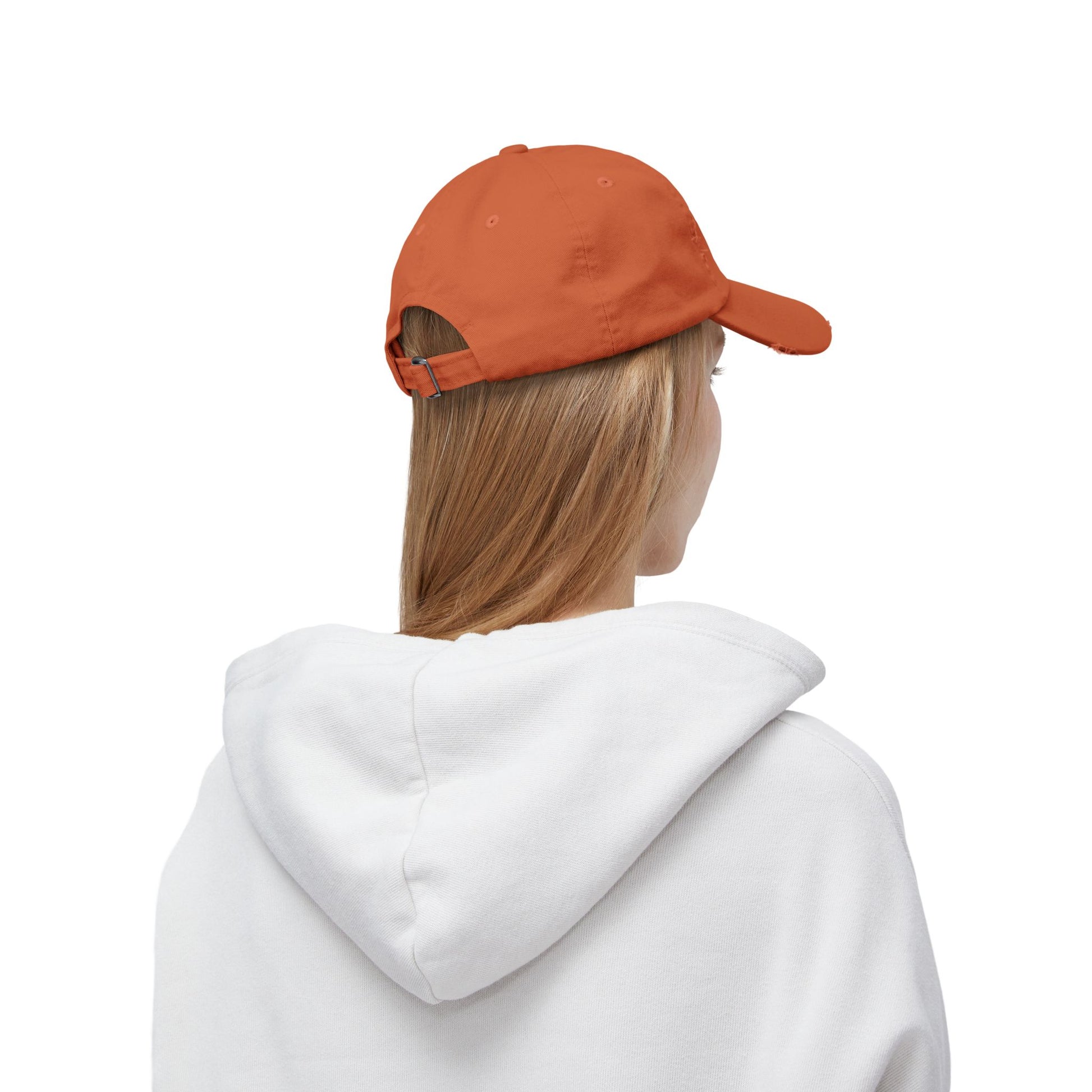 baseball mom style cap with white graphic