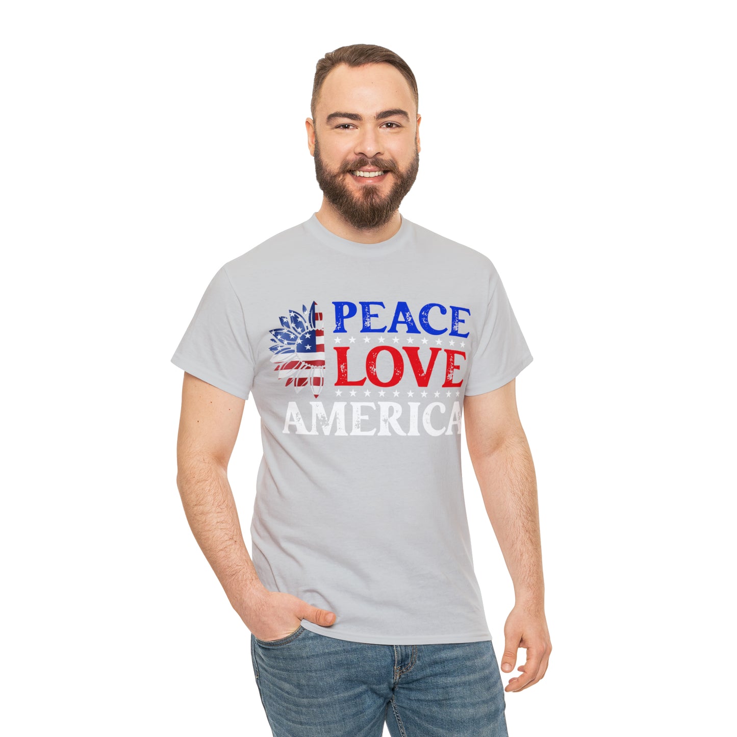 "Peace, Love, America" T-Shirt - Weave Got Gifts - Unique Gifts You Won’t Find Anywhere Else!