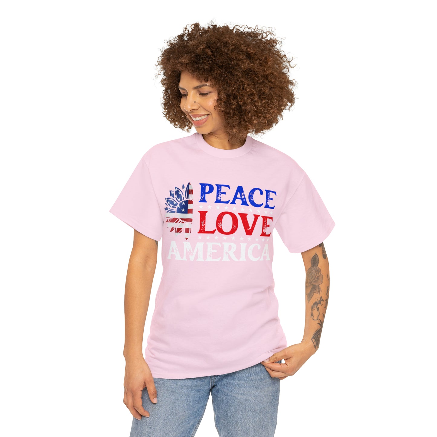 "Peace, Love, America" T-Shirt - Weave Got Gifts - Unique Gifts You Won’t Find Anywhere Else!