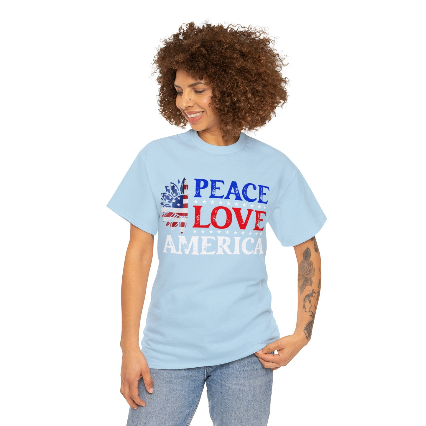 "Peace, Love, America" T-Shirt - Weave Got Gifts - Unique Gifts You Won’t Find Anywhere Else!