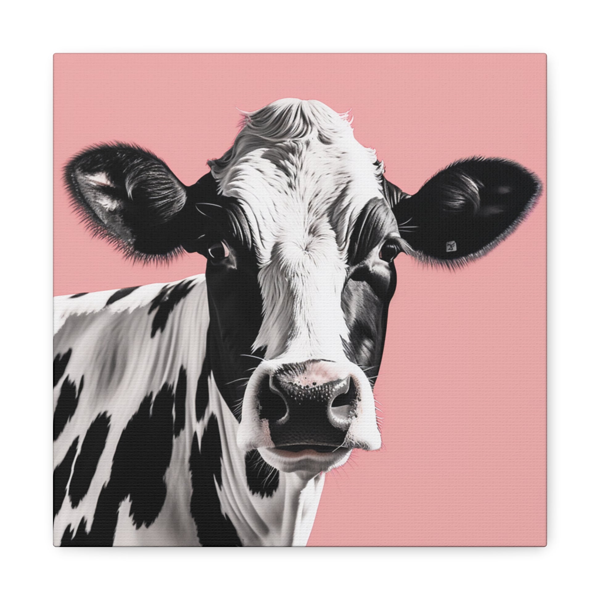 Pink background cow painting