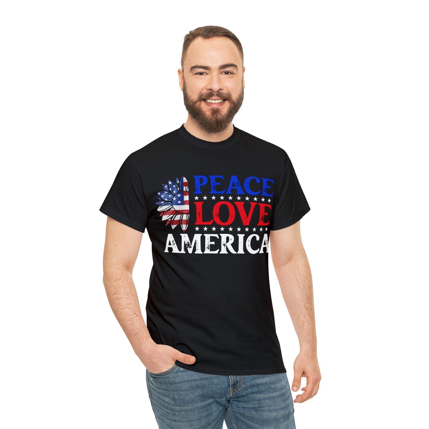 "Peace, Love, America" T-Shirt - Weave Got Gifts - Unique Gifts You Won’t Find Anywhere Else!