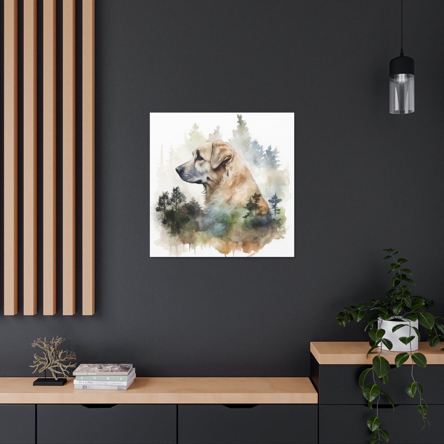 "Dog In The Woods" Watercolor Wall Art - Weave Got Gifts - Unique Gifts You Won’t Find Anywhere Else!