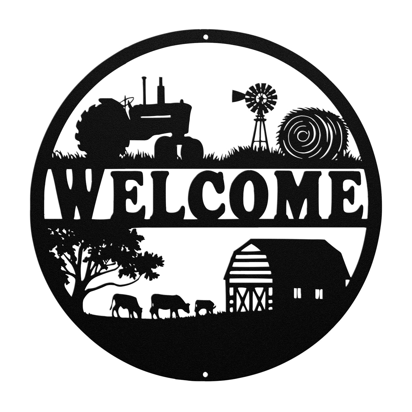 Welcome Metal Farm Sign