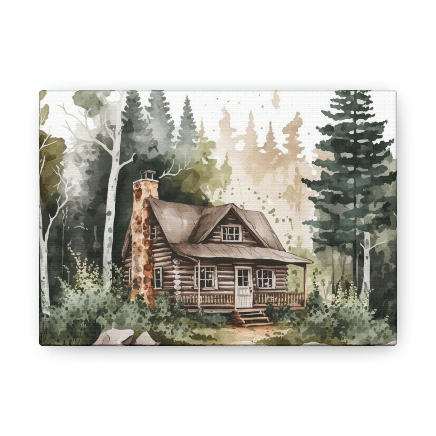 "Cabin In The Woods Watercolor" Wall Art - Weave Got Gifts - Unique Gifts You Won’t Find Anywhere Else!