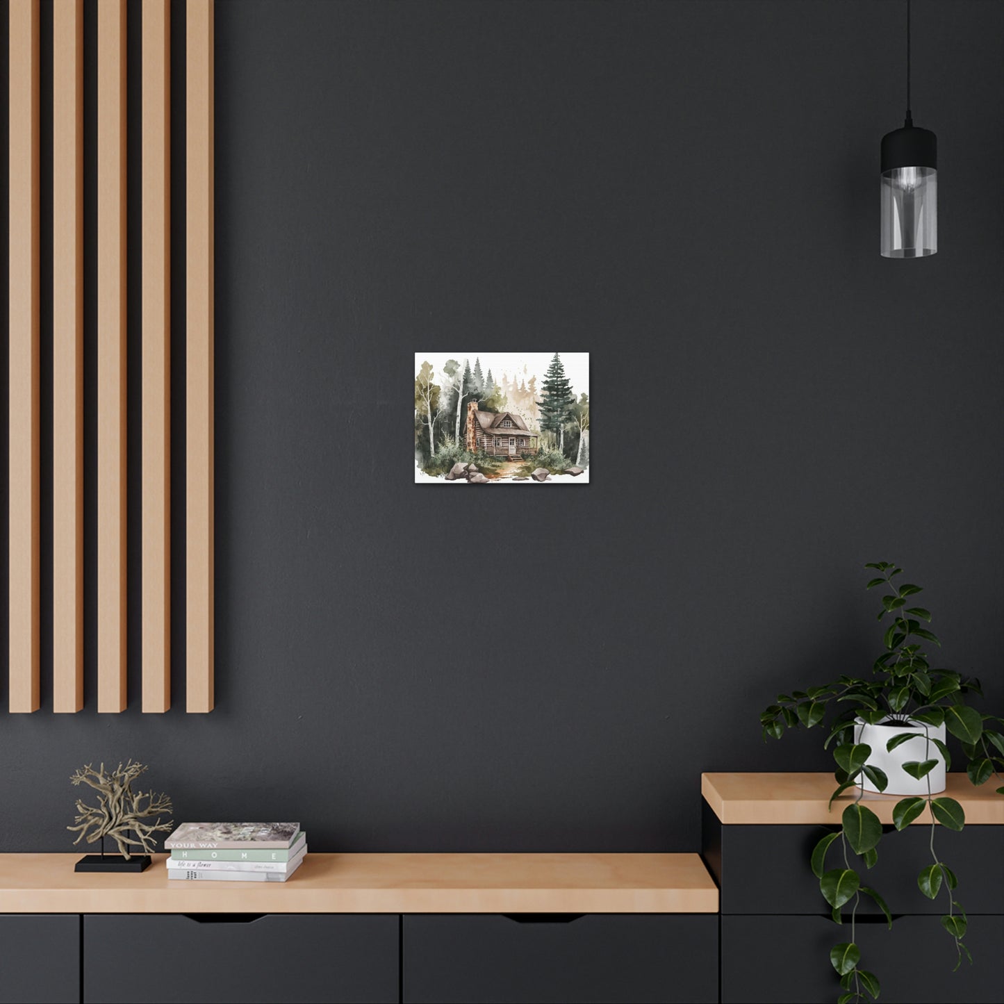 "Cabin In The Woods Watercolor" Wall Art - Weave Got Gifts - Unique Gifts You Won’t Find Anywhere Else!