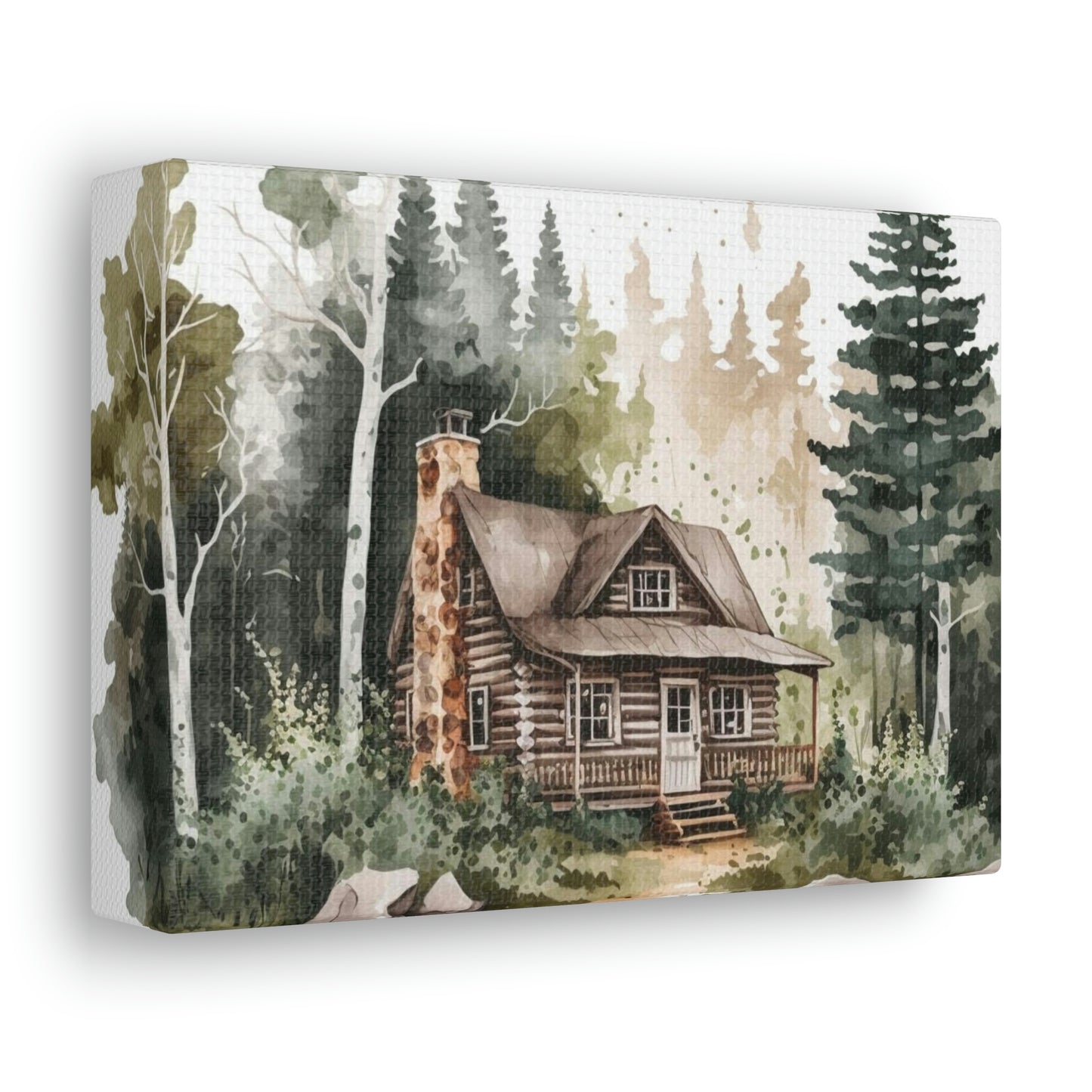 "Cabin In The Woods Watercolor" Wall Art - Weave Got Gifts - Unique Gifts You Won’t Find Anywhere Else!
