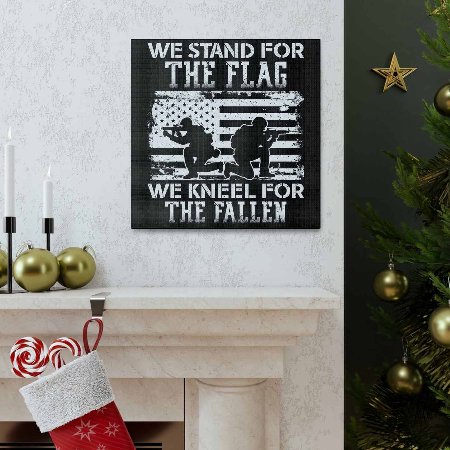"We Stand, We Kneel" Flag Canvas Wall Art - Weave Got Gifts - Unique Gifts You Won’t Find Anywhere Else!