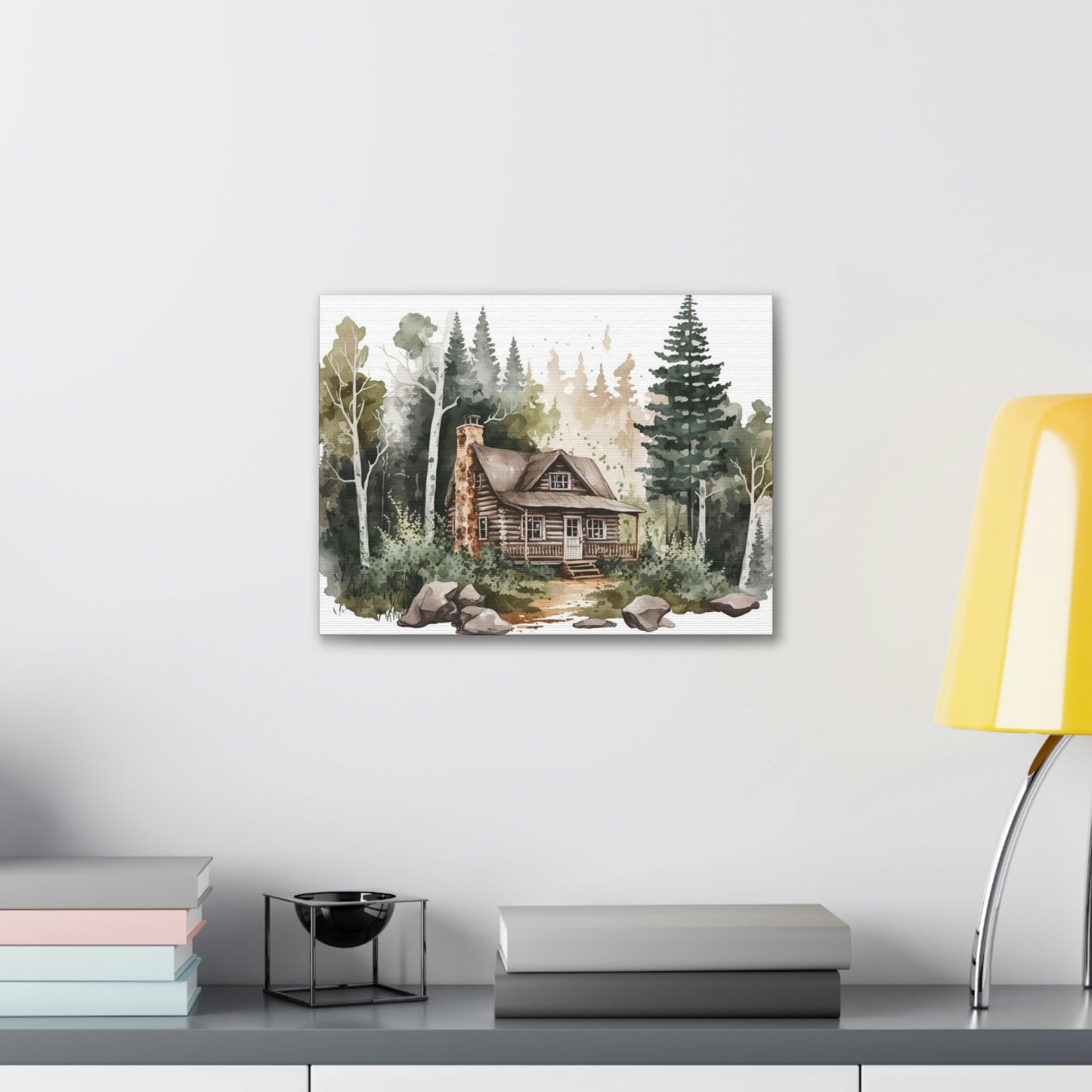 "Cabin In The Woods Watercolor" Wall Art - Weave Got Gifts - Unique Gifts You Won’t Find Anywhere Else!