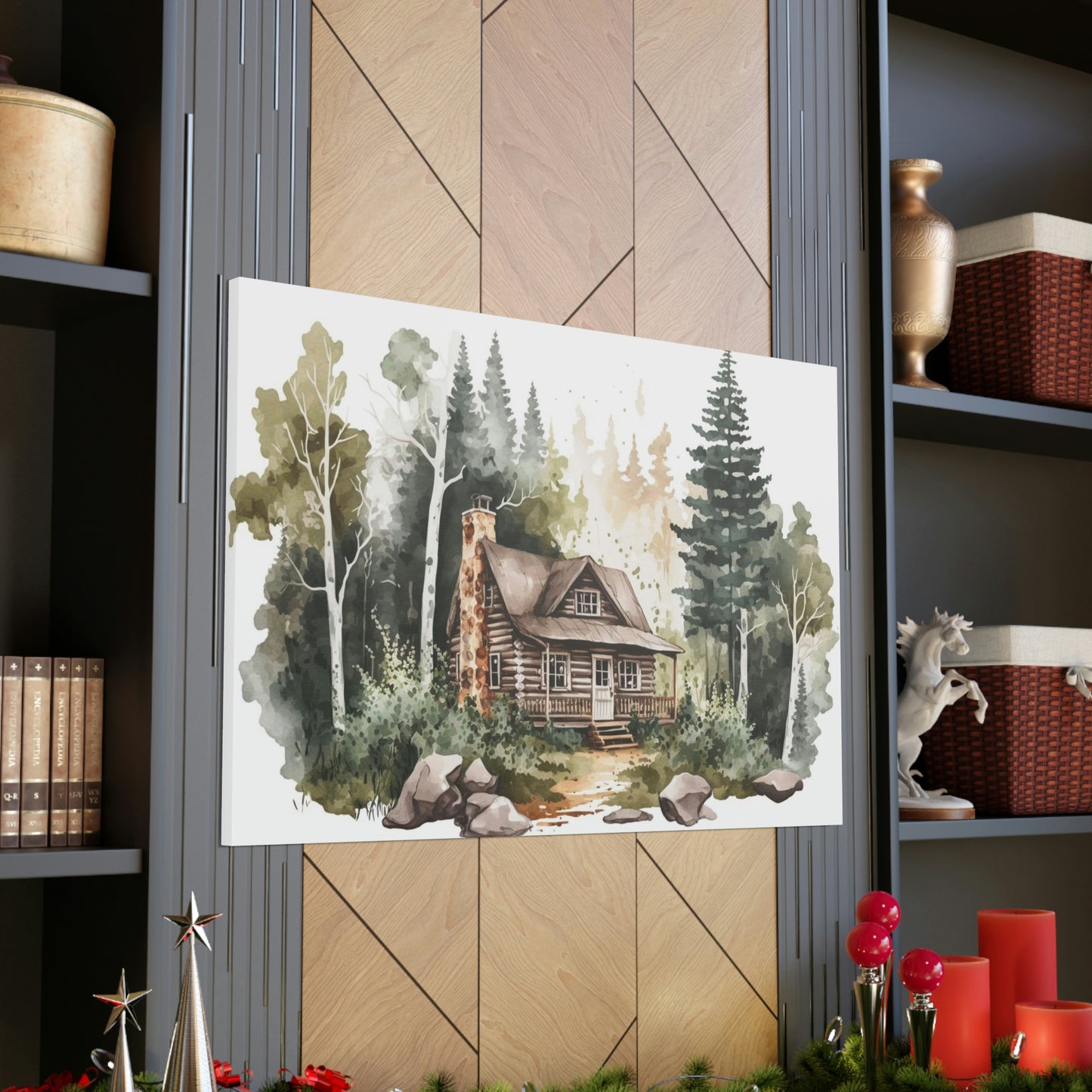 "Cabin In The Woods Watercolor" Wall Art - Weave Got Gifts - Unique Gifts You Won’t Find Anywhere Else!