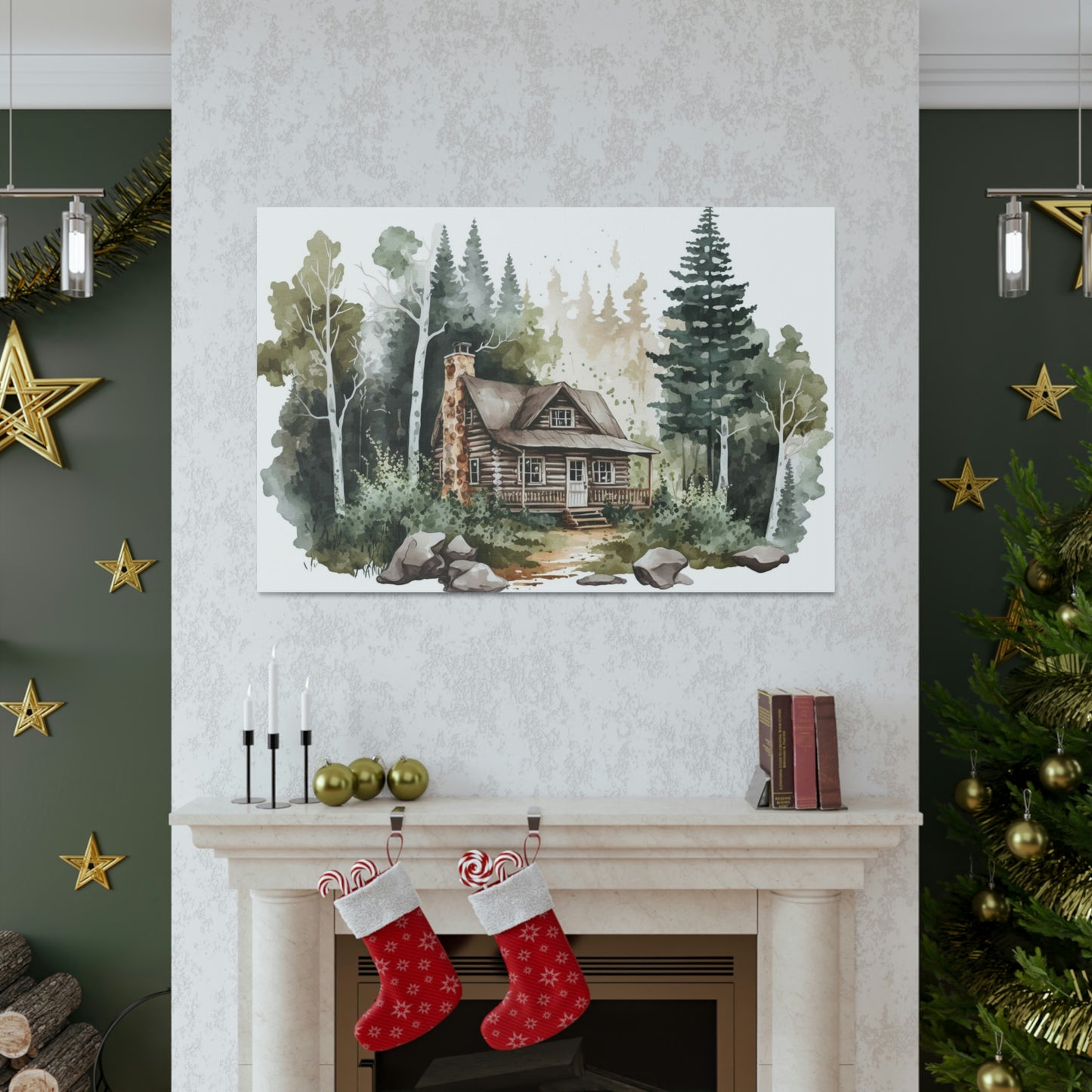 "Cabin In The Woods Watercolor" Wall Art - Weave Got Gifts - Unique Gifts You Won’t Find Anywhere Else!