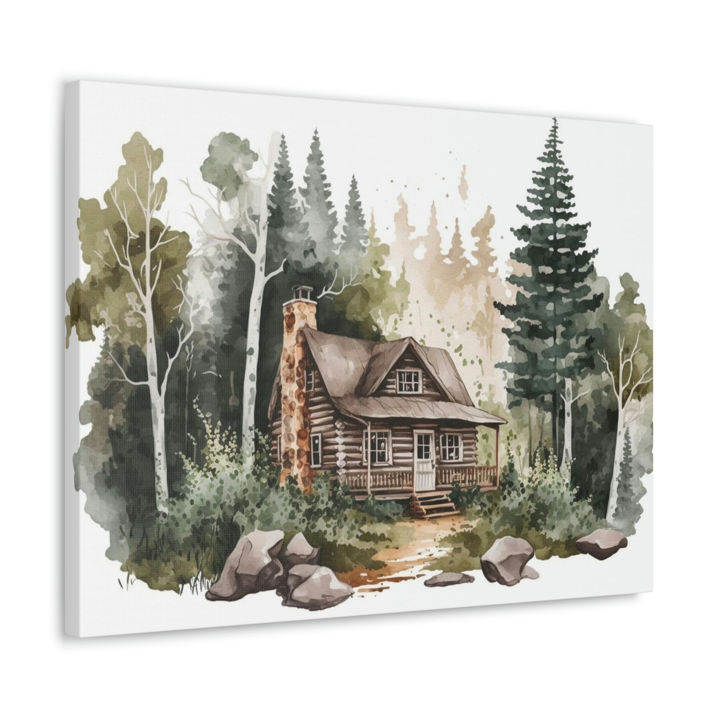 "Cabin In The Woods Watercolor" Wall Art - Weave Got Gifts - Unique Gifts You Won’t Find Anywhere Else!