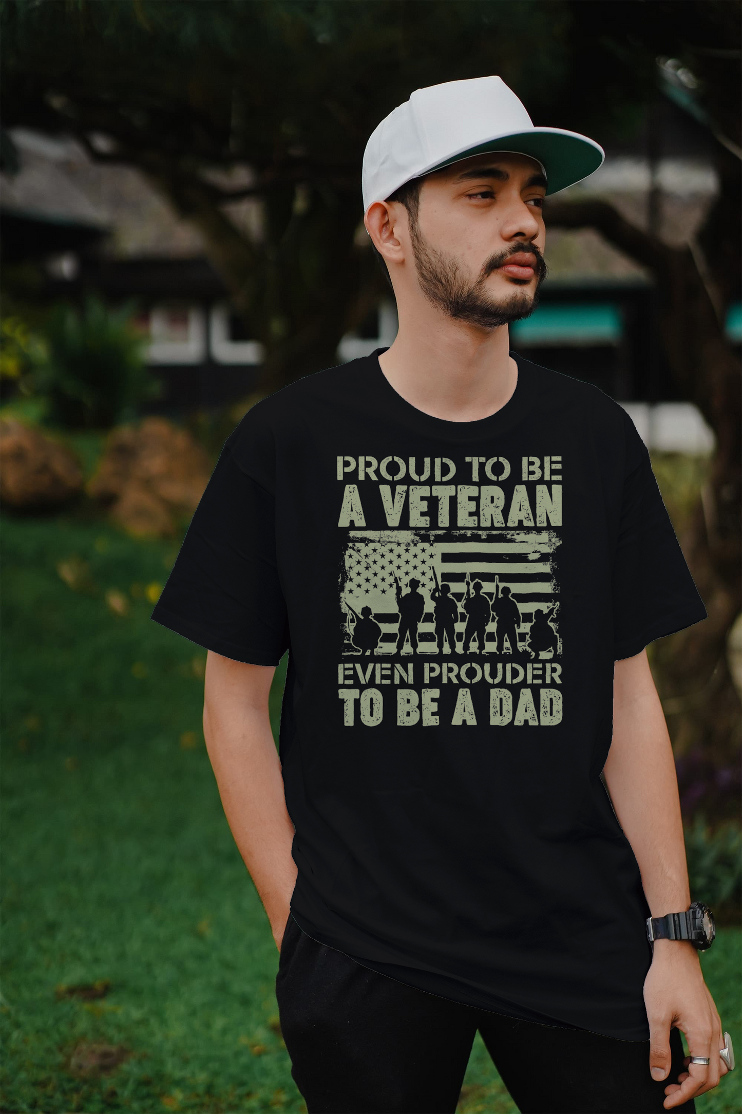 Patriotic t-shirt for veteran fathers