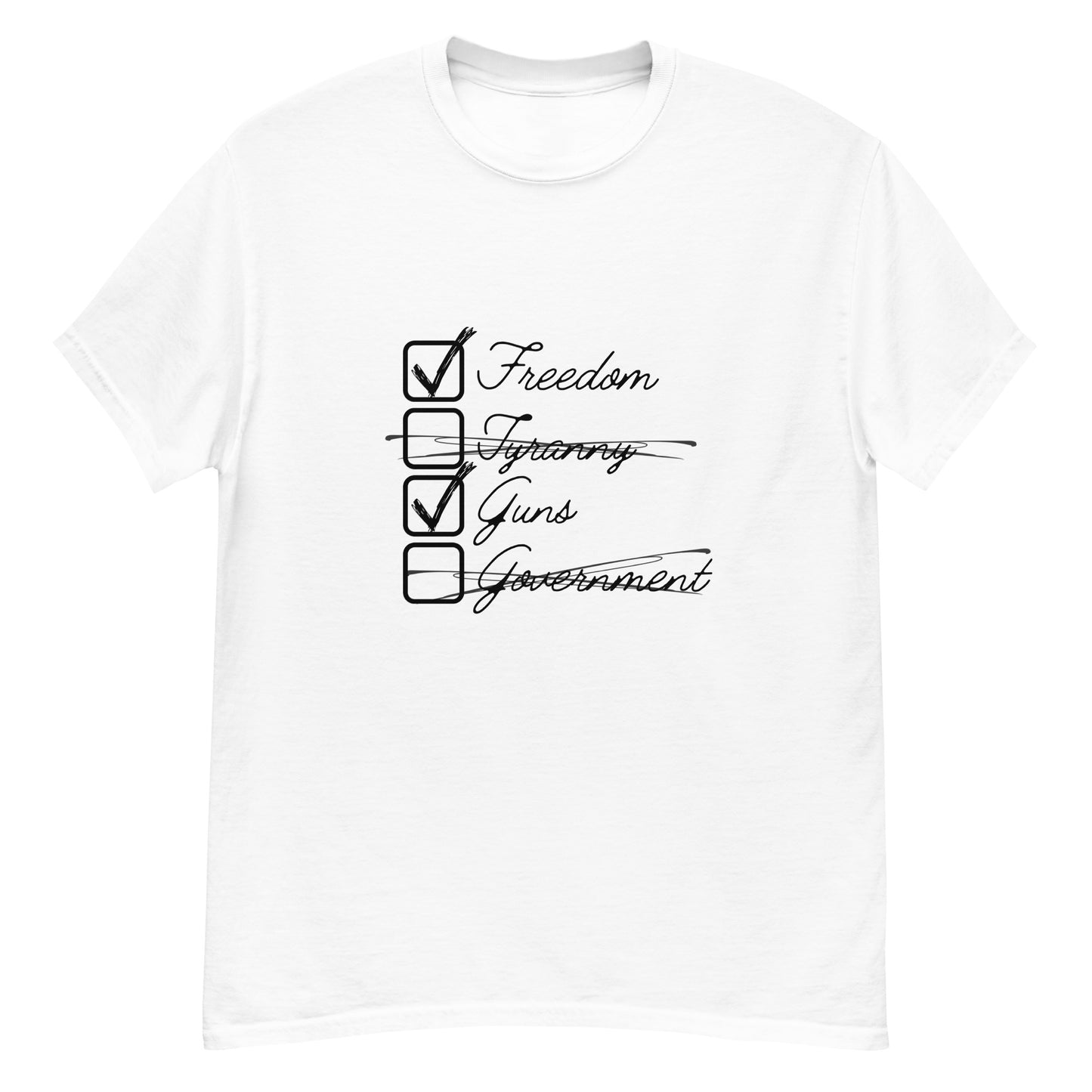 "Freedom, Tyranny, Guns & Government" Men's T-Shirt - Weave Got Gifts - Unique Gifts You Won’t Find Anywhere Else!