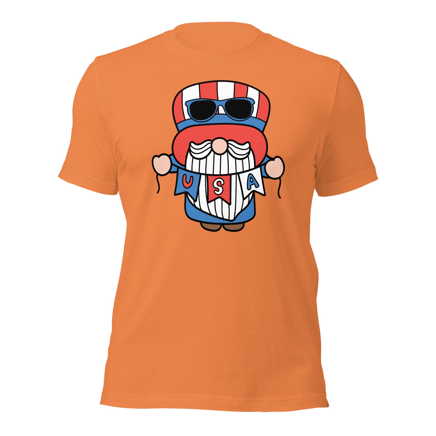 American-themed gnome t-shirt for casual wear