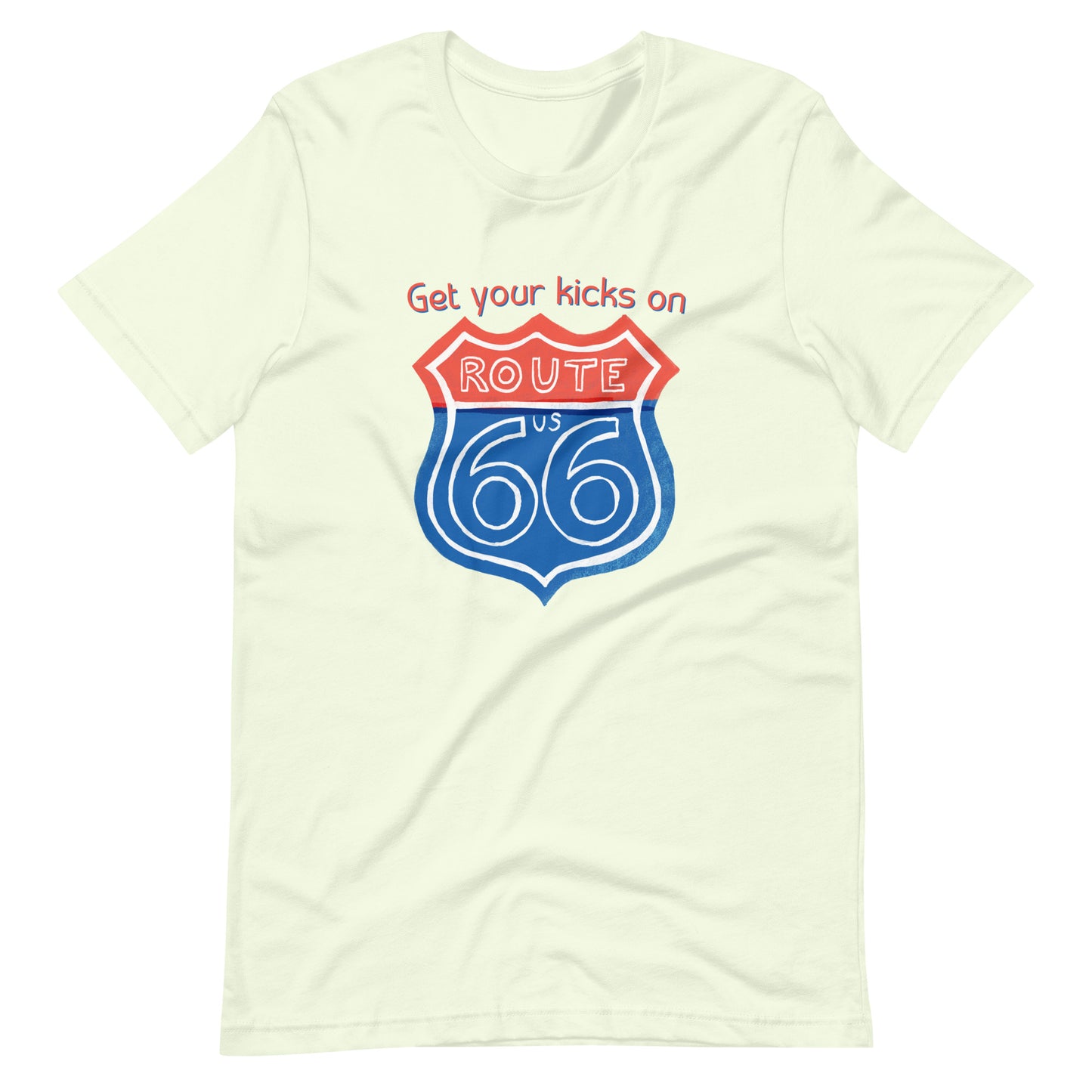 Retro Route 66 t-shirt with iconic American highway graphic