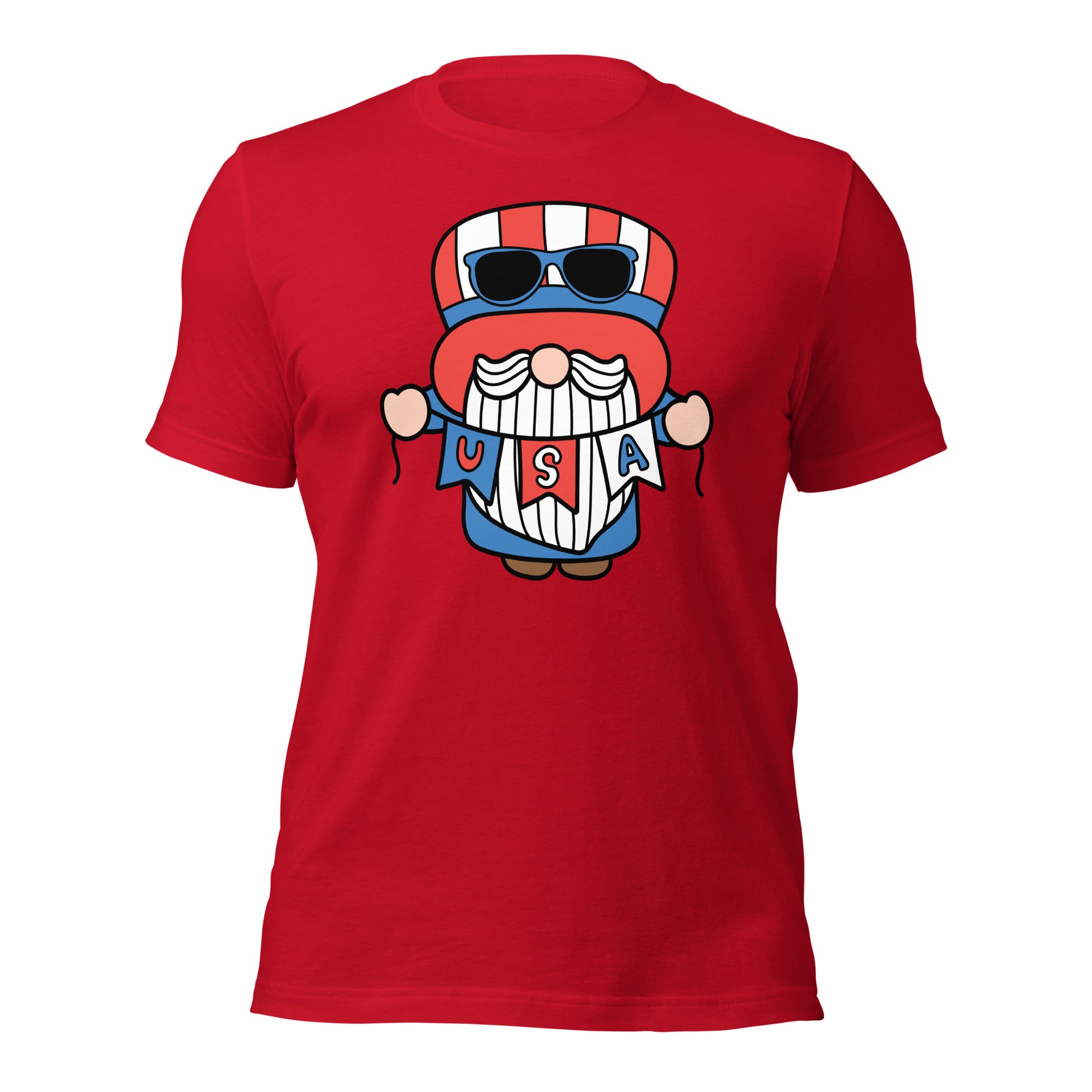 American flag gnome t-shirt for patriotic celebrations