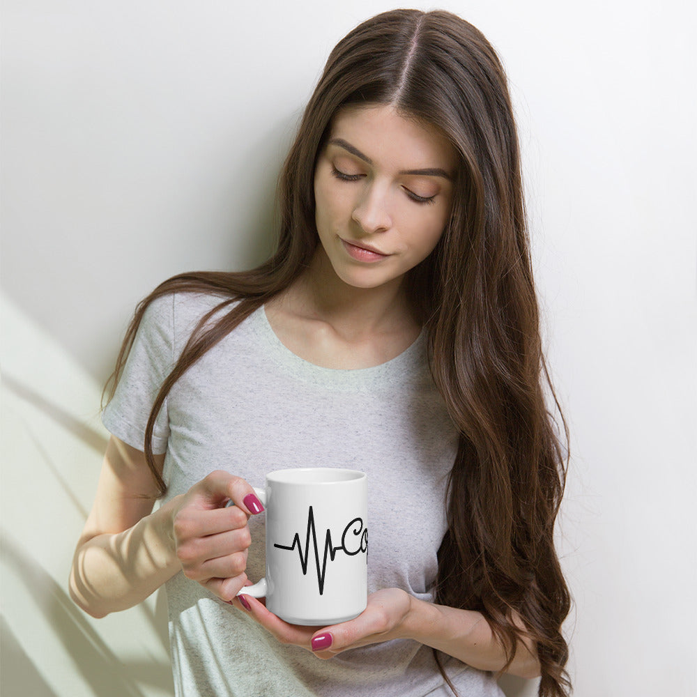 "Coffee Heart Rhythm" Coffee Mug - Weave Got Gifts - Unique Gifts You Won’t Find Anywhere Else!
