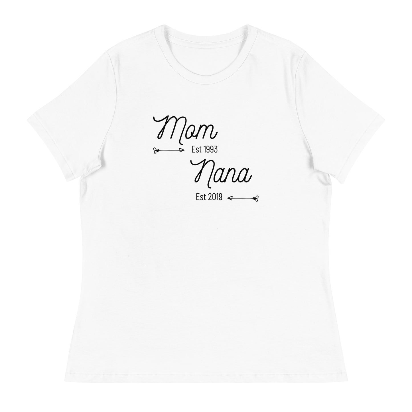 Cute Mom and Nana family milestone t-shirt