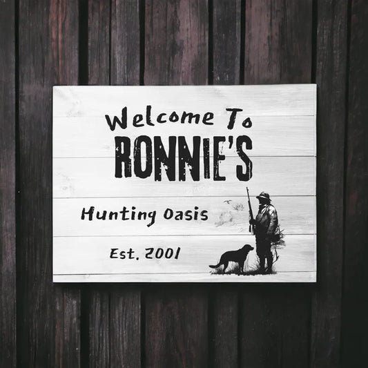 Personalized  Hunting Oasis Welcome Sign: The Perfect Gift for Outdoor Enthusiasts