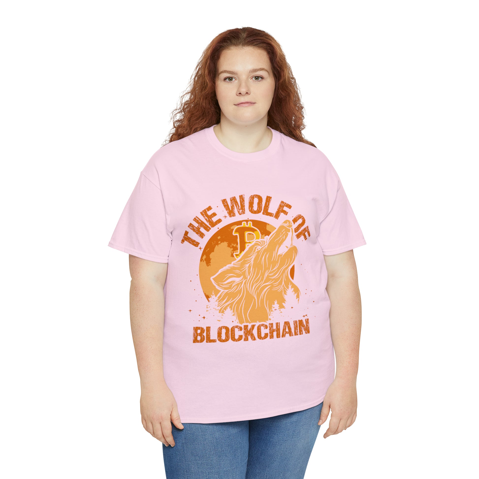 Cryptocurrency t-shirt with wolf design
