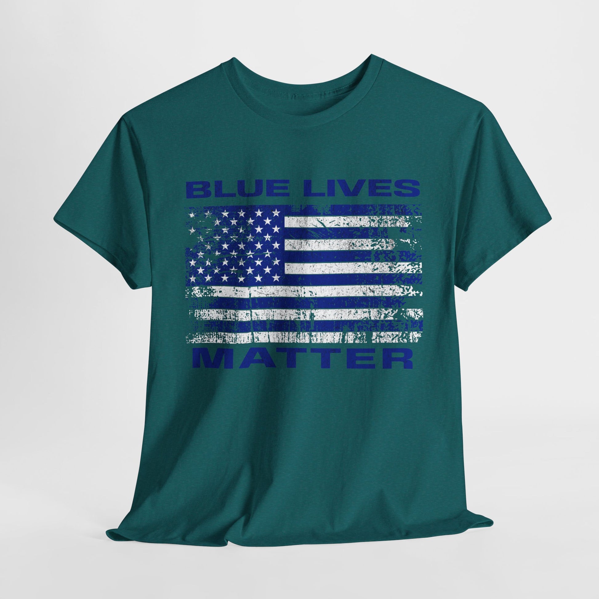 Bold Blue Lives Matter t-shirt in dark blue and white design
