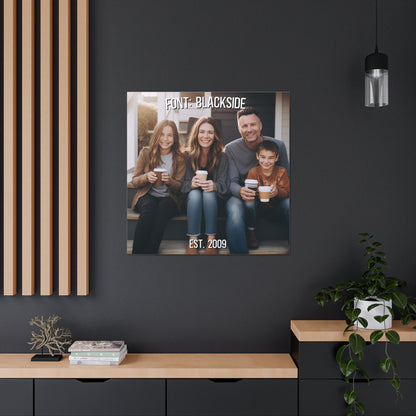 Elegant family photo canvas print for living rooms
