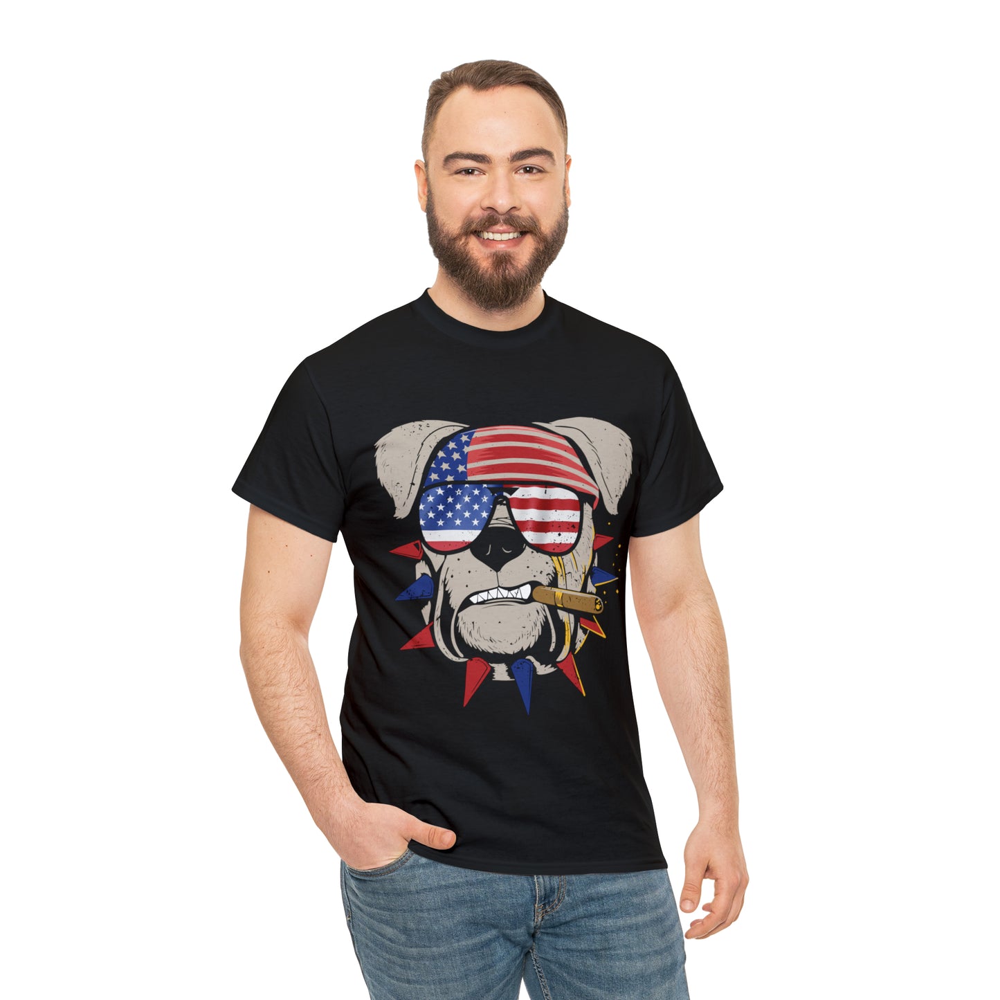 "Patriotic Pup With Cigar" T-Shirt - Weave Got Gifts - Unique Gifts You Won’t Find Anywhere Else!