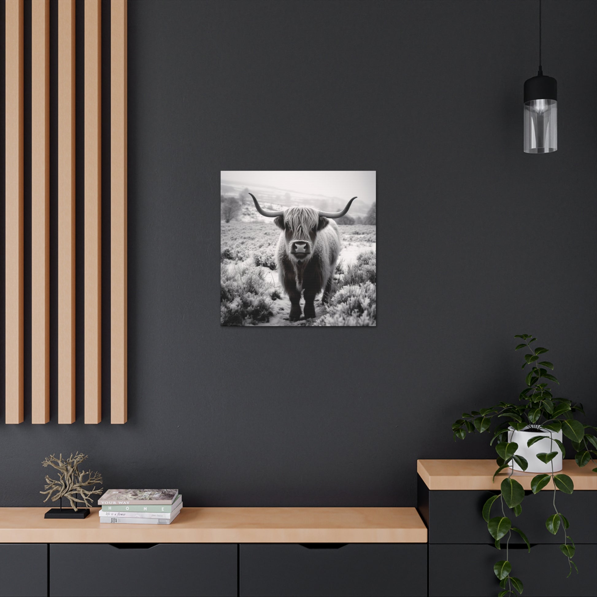 "Black & White Highland Cow" Wall Art - Weave Got Gifts - Unique Gifts You Won’t Find Anywhere Else!
