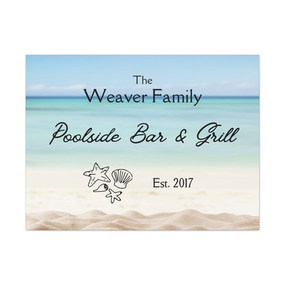 Custom "Family Poolside Bar & Grill" Wall Art - Weave Got Gifts - Unique Gifts You Won’t Find Anywhere Else!