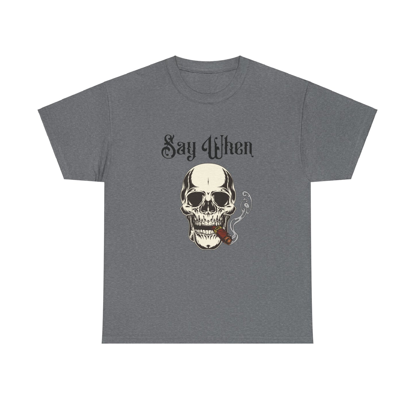 Rebellious t-shirt with skull smoking a cigar
