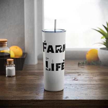 Farm-themed stainless steel tumbler
