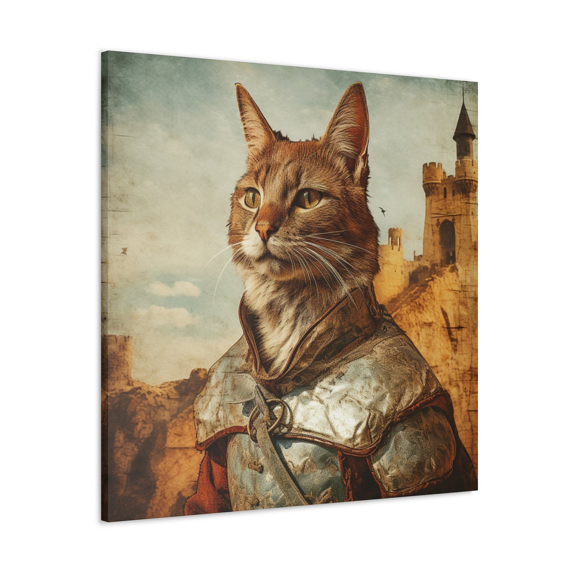 "Medieval Cat Knight" Wall Art - Weave Got Gifts - Unique Gifts You Won’t Find Anywhere Else!