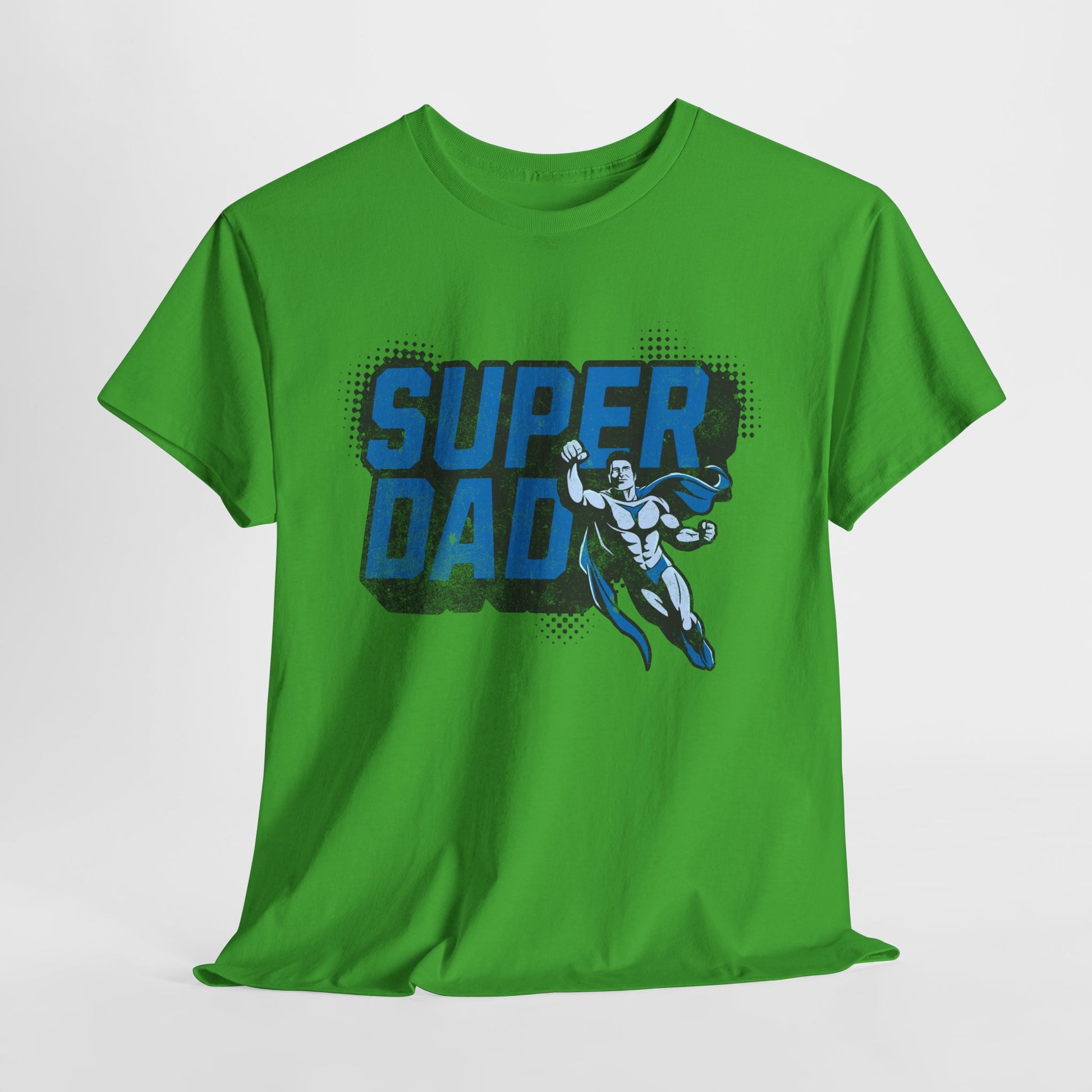 dad shirt with flying hero graphic

